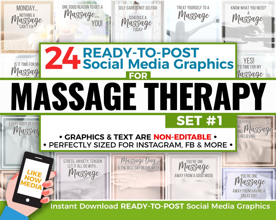 Social Media Images for Massage Therapists Ready to Post | Etsy