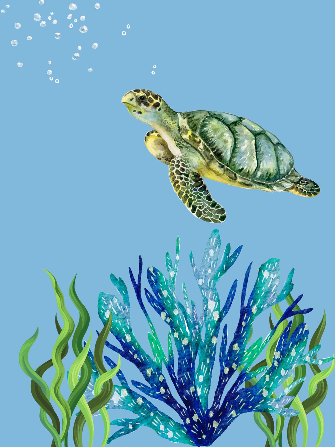 Ocean Themed Nursery Wall Art Turtle Etsy