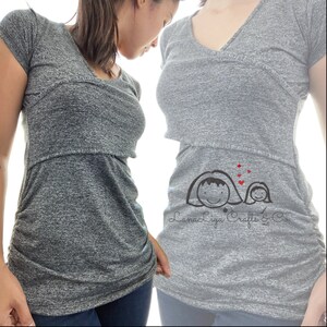 Maternity Breastfeeding Shirt - Grey