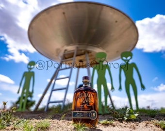 Elijah Craig Bourbon Wall Print, Out of This World Kentucky Whiskey Canvas Photo, Kentucky Bourbon Metal Wall Art, Alien Bar Decor, Man Cave