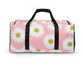Personalized Front & Back Wild Daisies Ladies Workout Bag Personalized Front & Back Wild Daisies Ladies Workout Bag