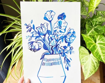 A4 Flower Vase Print