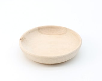 Wooden Bowl 5.1" | Unfinished Beech Wood Bowl | Jewelry Dish | Wood Plate | Catchall Tray | Kitchen Decor | Scandinavian Style | New House