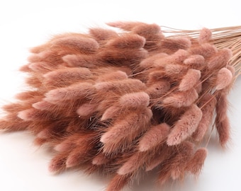 Dried Pink Rose Lagurus | Dried Grass in Pink | Pink Brown Bunny Tails | Boho Wedding | Dusty Pink Rabbit Tails | Bridal Bouquet In Pink