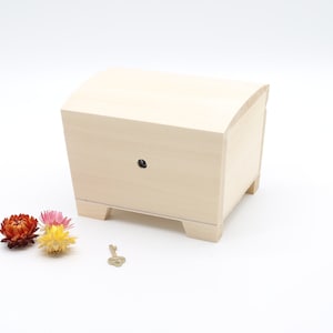 Wooden Box With Key | Unfinished Wood Treasure Chest With Lock Key ...