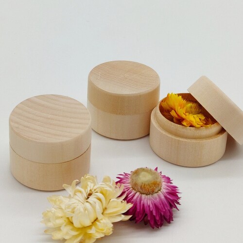 Very Little Wooden Round Box Wedding Ring Box Engagement Etsy