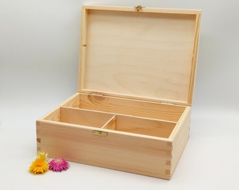 Wooden Box for Bottle and Two Glasses | Unfinished Wooden Box for Decanter with Latch | Christmas Gift For Him | Groomsman Gift | Wedding