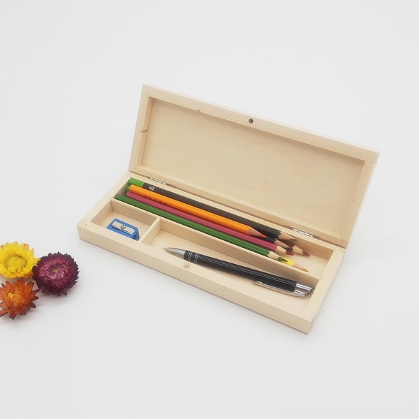 Wood Pencil Box Etsy