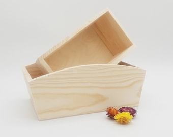 Wooden Basket | Unfinished Wooden Storage Basket | Wooden Container | Wooden Crate | Decoupage Box | Wooden Storage | DIY Unpainted Wood
