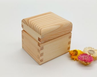 Small Wooden Box | Wooden Tea Box One Compartment | Unfinished Wooden Jewelry Box | Decoupage Box DIY | Box with Rounded Lid | Gift for Her