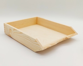 Office Desk Organizer | Wooden A4 Paper Tray | Stacked Paper Tray | Wooden Paper Holder | Desk Office Accessories | Wooden File Sorter