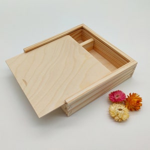 Houten kist voor 4"x6" prints en USB-flashdrive | Foto- en USB houten kist | Houten kist met 2 vakken | Foto-opbergdoos | Bruiloft