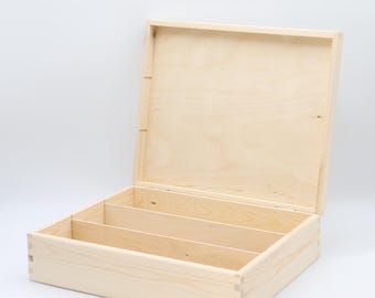 Wine Box for 3 Bottles | Present for Wine Lovers | Unfinished Wooden Bottle Box with Wood Shavings | Wine Storage | Wedding Anniversary Gift