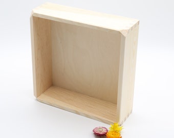Boîte d’ombre en bois | Organisateur en bois inachevé | Rangement de bibelots | Organisation du bureau | Plateau en bois | Accessoires de cuisine | Art de la mousse