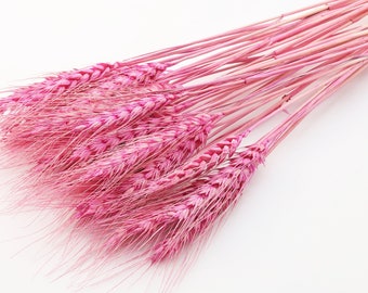 Pink Dried Wheat | Pastel Pink Dried Flowers | Summer Wedding | Rustic Decor | Gift For Her | Pink Bridal Bouquet | Girl Nursery Decor