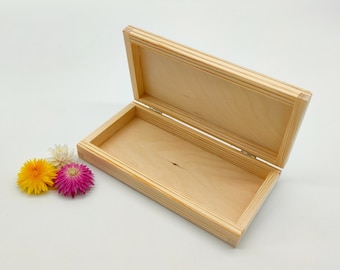 Small Wooden Box | Unfinished Wood Box | Wood Storage Box | Small Natural Wooden Box | Money Box | DIY Craft Box | Decoupage Box | Gift Box