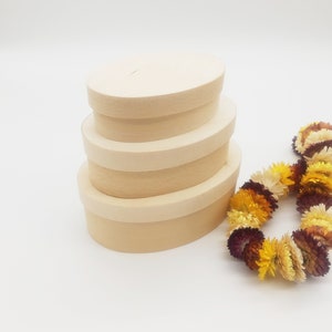 Gebogen houten doos | Ovale houten nestkist met deksel | Onvoltooide Shaker Box | Kaasdoos | Eco-geschenkdoos | Doe-het-zelf | Sieradendoos | Bruiloft gunst