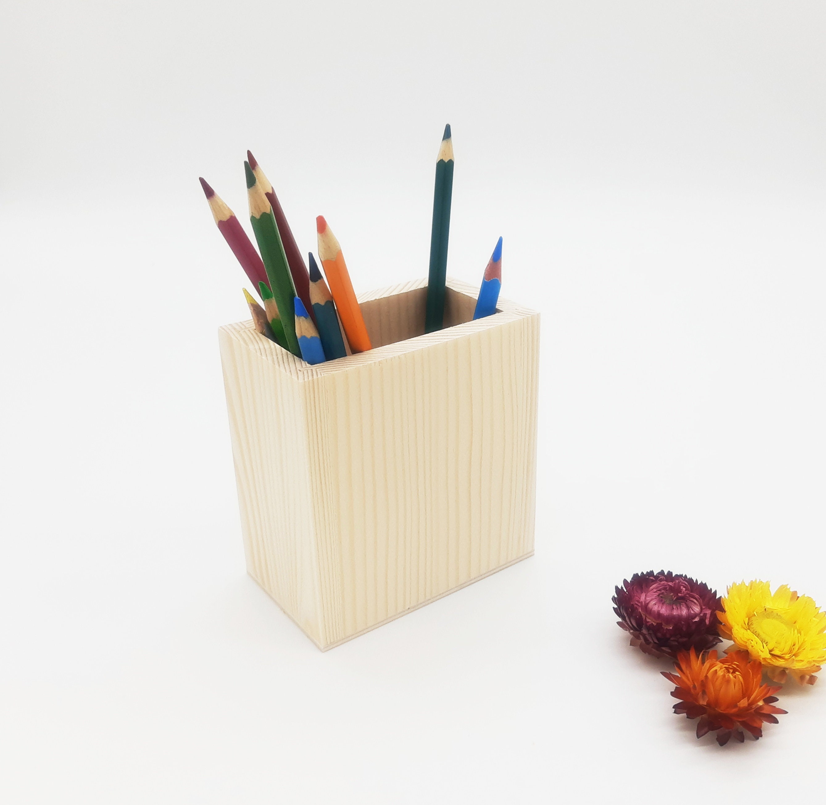 LARGE Montessori Wood Pencil Holder, Crayon Holder, Adult Coloring, Artist  Pencil Organizer, Wood Desk Organizer, Pen Box, Desk Storage 