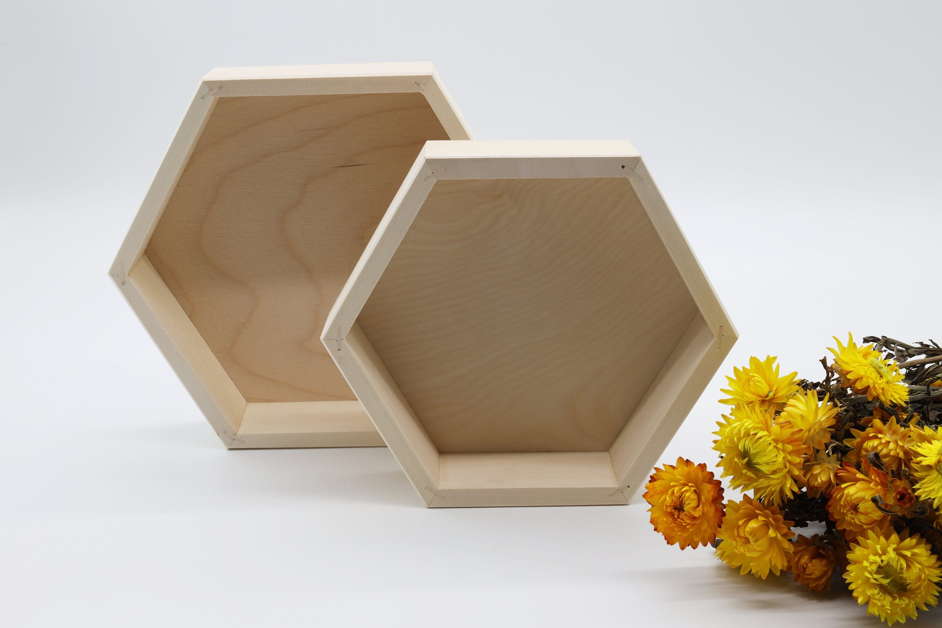 100Pcs 225mm Wooden Hexagon Pieces Unfinished Wood Chips Day Gift Tags Unpainted
