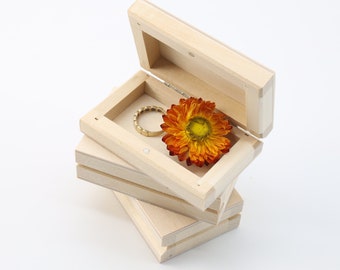 Small Wooden Box - Set of 3 | Wood Box for Wedding Favor | Decoupage Box | Small Jewelry Box | Wood Ring Box | Wooden USB Case | Keepsake