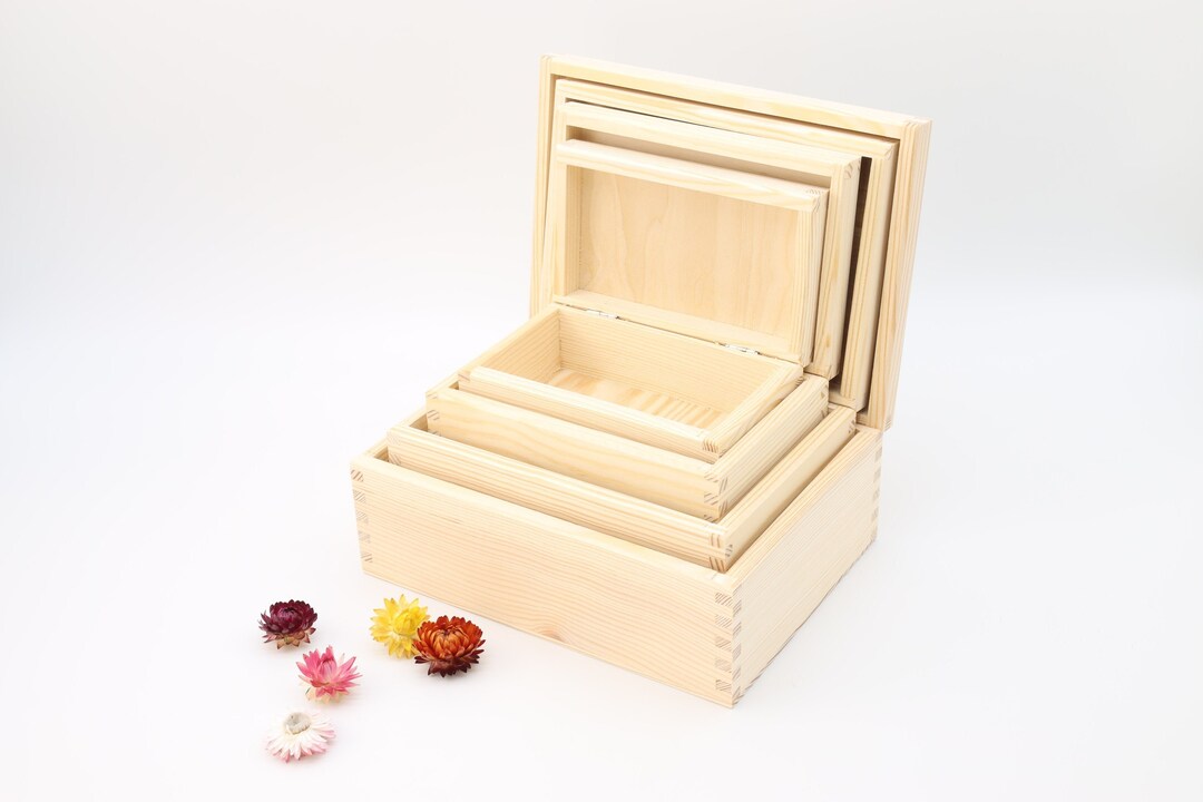 Unfinished Storage Wooden Box | Wooden Chest | Jewelry Box | Medium Box ...