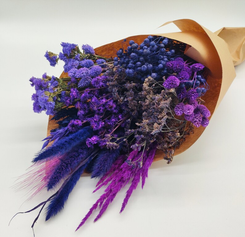 Purple Dried Flowers Create Your Own Flower Bouquet DIY Etsy
