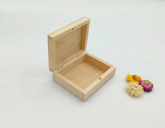 Caja de tarjetas de madera Caja de Madera para Naipes Caja de naipes de  bricolaje Caja de madera pequeña Tarjetero de madera sin terminar  Almacenamiento de madera -  México