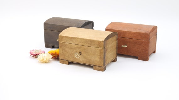Small Wooden Box With Key in Oak teak venge Color Wood Treasure Chest Box With Lock Keepsake Box Wooden Jewelry Box Wedding Gift Etsy UK