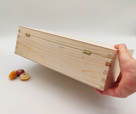 Unfinished wood hinged clearance boxes large