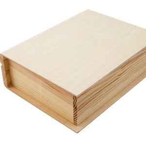 Coffret à livres en bois brut | Coffret à livres en bois | Coffret cadeau pour amoureux des livres | Coffret à livres décoratif | Coffret Cadeau Livre | Boîte de rangement pour livres | Coffret de bricolage