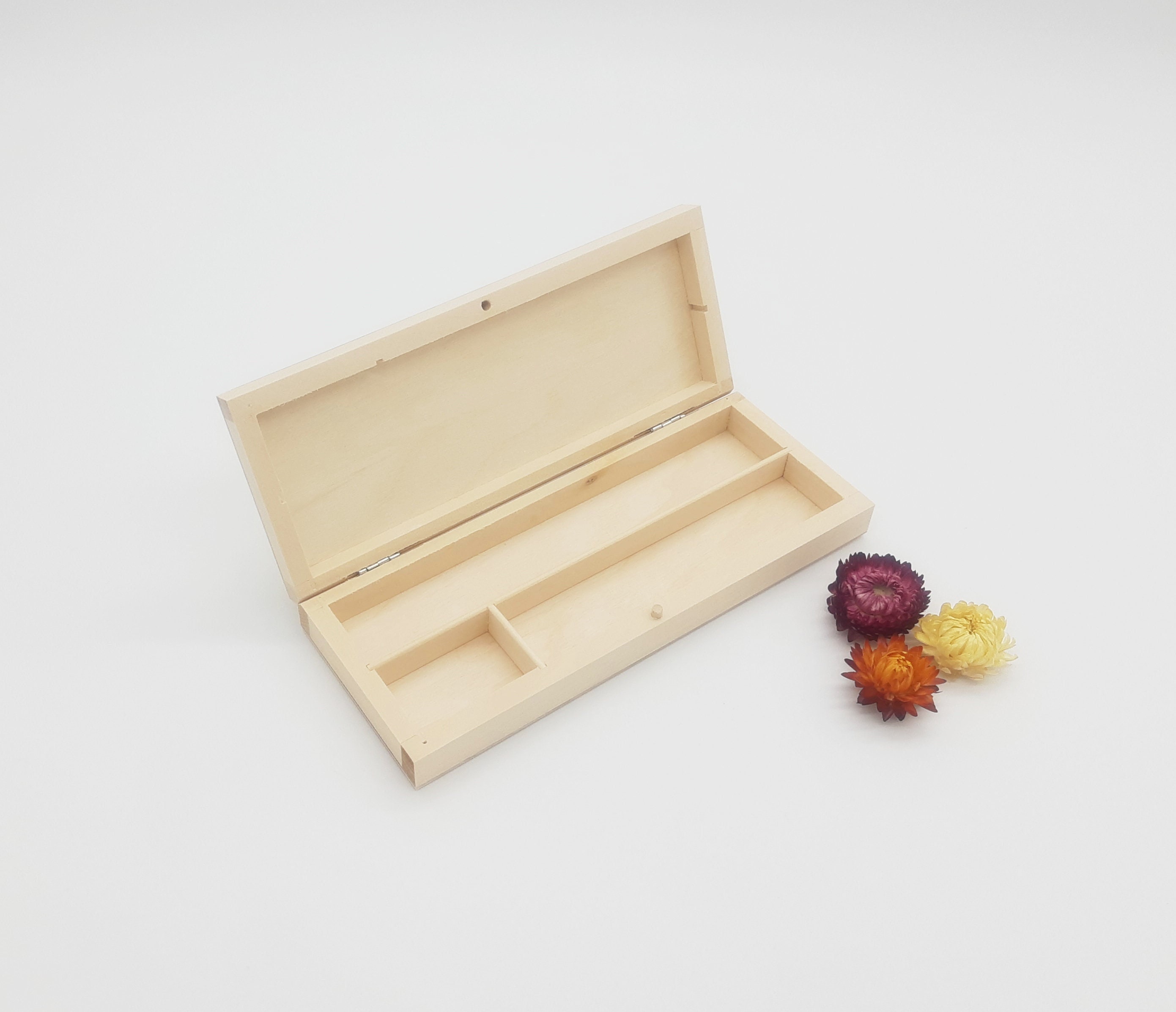 Wooden Pencil Case With Compartments Wooden Pen and Pencil Box