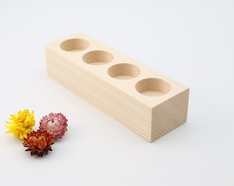 Wooden Holder for 4 Candles | Wooden 4 Tealights Holder | Unfinished Wooden Candlesticks | Natural Table Decor | Wedding | Housewarming