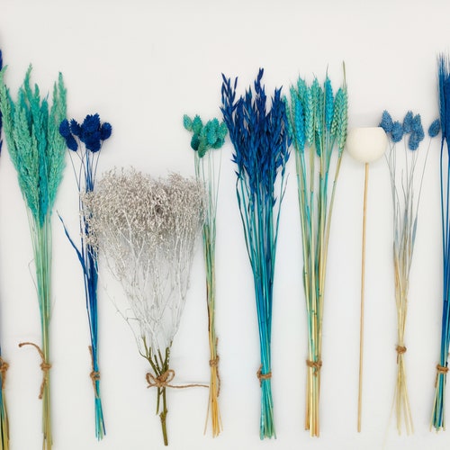 Blue Dried Flowers DIY Dried Flower Bouquet Create Your Etsy