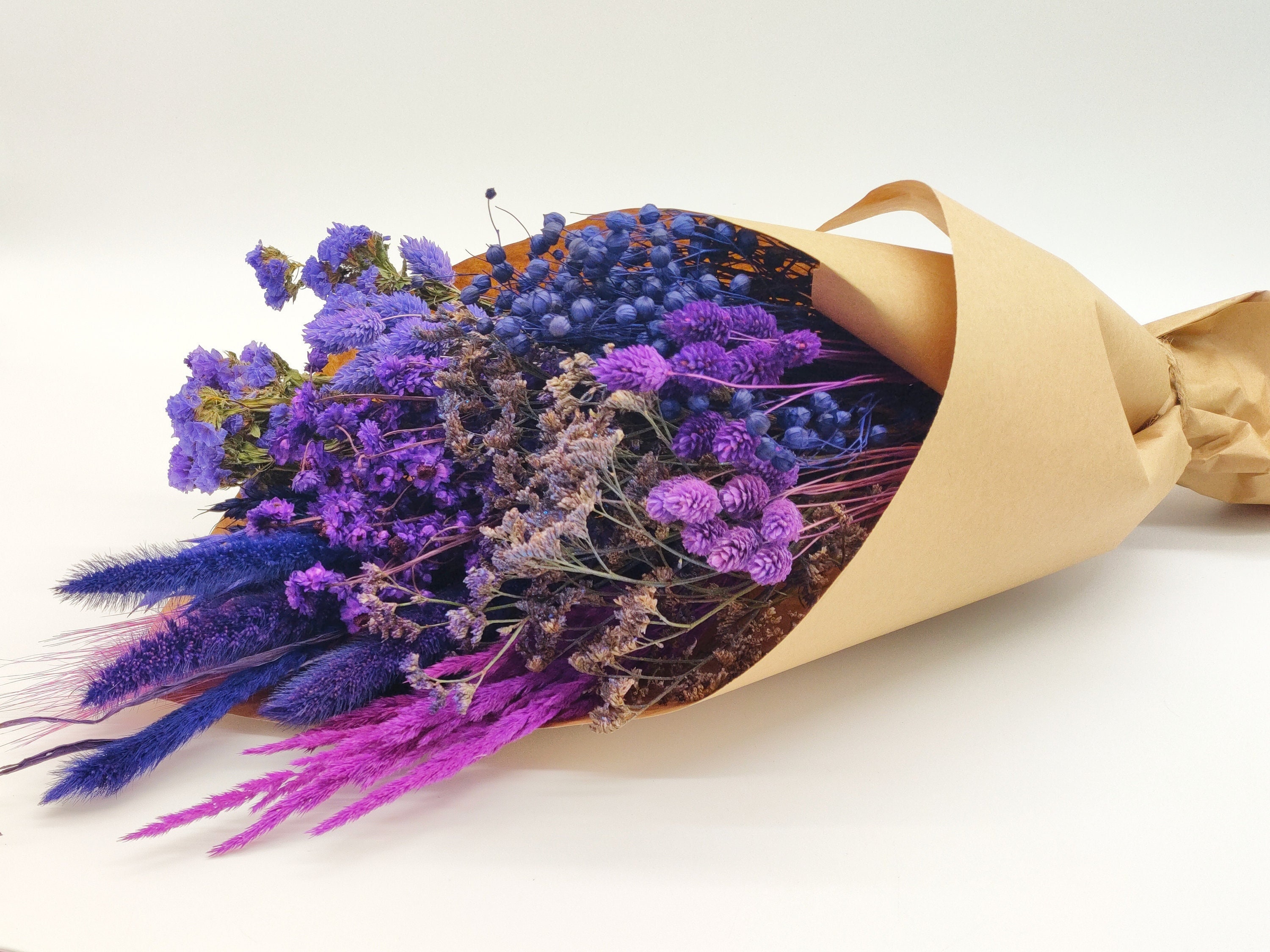 Purple Dried Flowers Create Your Own Flower Bouquet DIY Etsy