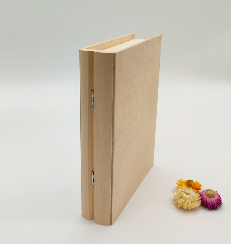 Wooden Book Box Unfinished Wood Book Box Wood Book Blank Etsy