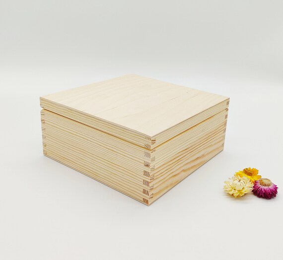 Unfinished Wooden Box Wooden Chest Jewelry Box Medium Wood Box