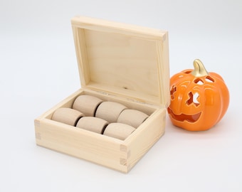 6 Wooden Napkin Rings With Box | Table Decoration | Unfinished Wood Napkin Ring Holder | Home Kitchen Decor | New Home Gift | Table Setting