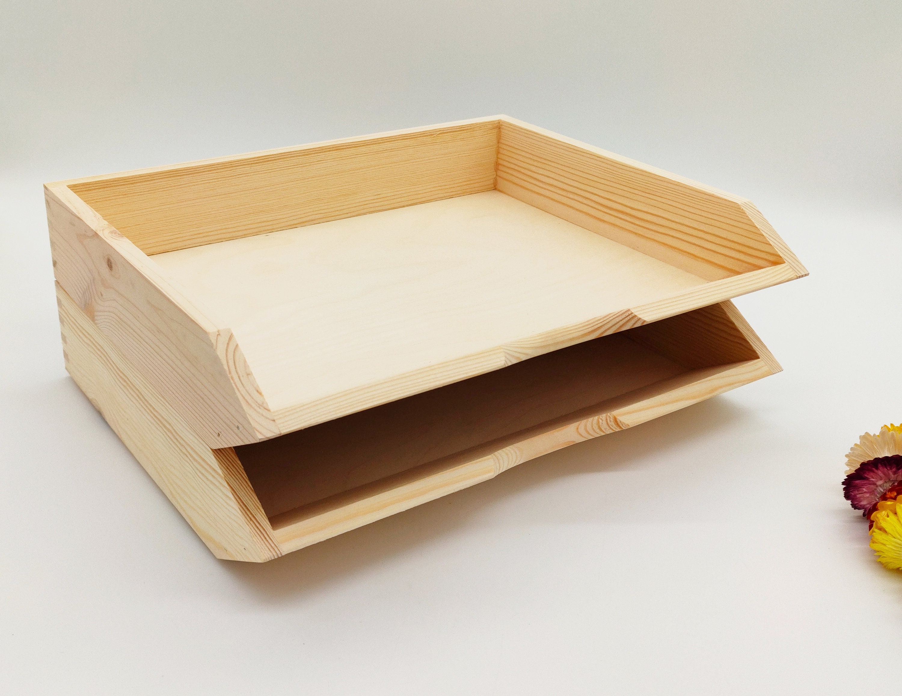 Generic Trieur de papier de bureau en bois avec rangement à 4 niveaux,  porte-documents de bureau à prix pas cher