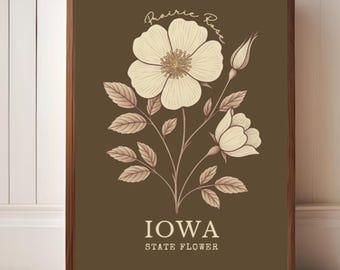 Prairie Rose Print, Wild Rose Flower Art, Iowa State Flower ...
