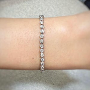 3.5 Carat Natural Diamond Tennis Bracelet: 18k White Gold VS Clarity