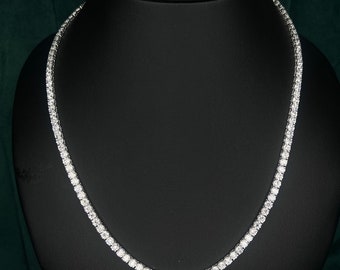 Christmas Special- 28.99  F/VS-SI  Round Diamond  Tennis Necklace ,18 White Gold- 20 inches