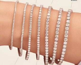 5.00ct F / SI 100% Natürliches Rundes Diamant-Tennis-Armband, 750er Weißgold