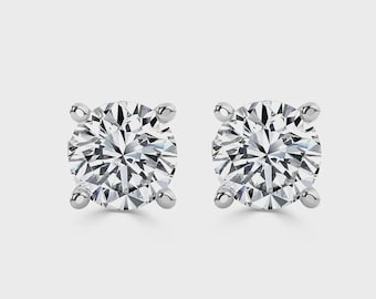 0.25ct Natural Diamond Stud Earrings: 9K White Gold