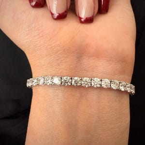10.08 Ct Diamond Tennis Bracelet: 18k White Gold Minimalist Jewelry