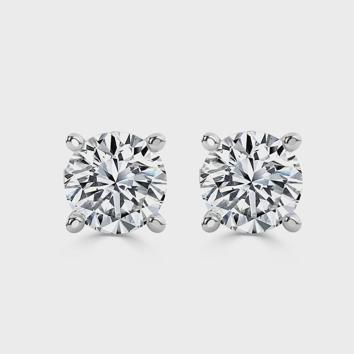0.20ct Natural Diamond Stud Earrings: 9K White Gold