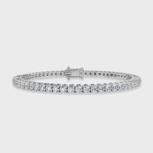 4.50ct Round Diamond Tennis Bracelet: F/SI, Platinum, 7 Inches
