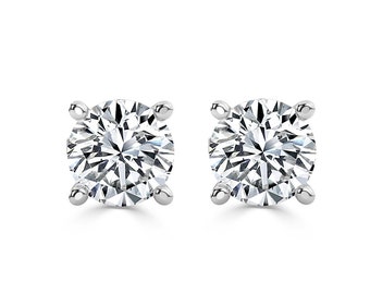 0.40ct D/VVS Lab Grown Round Diamond Stud Earrings, White Gold