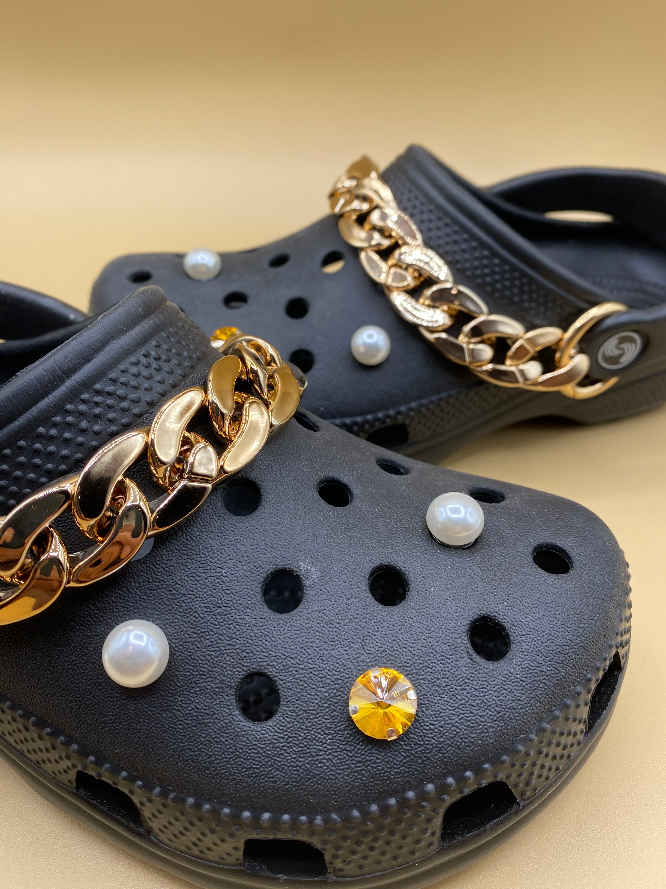 Crocs Chains High Quality Bling Shiny Gold Silver Grey Set For Etsy