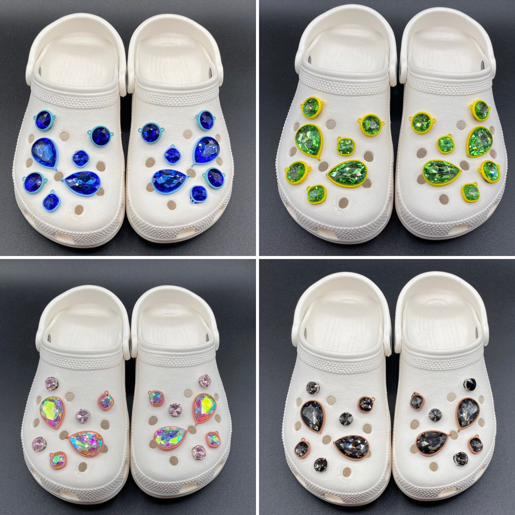 blue crocs with charms