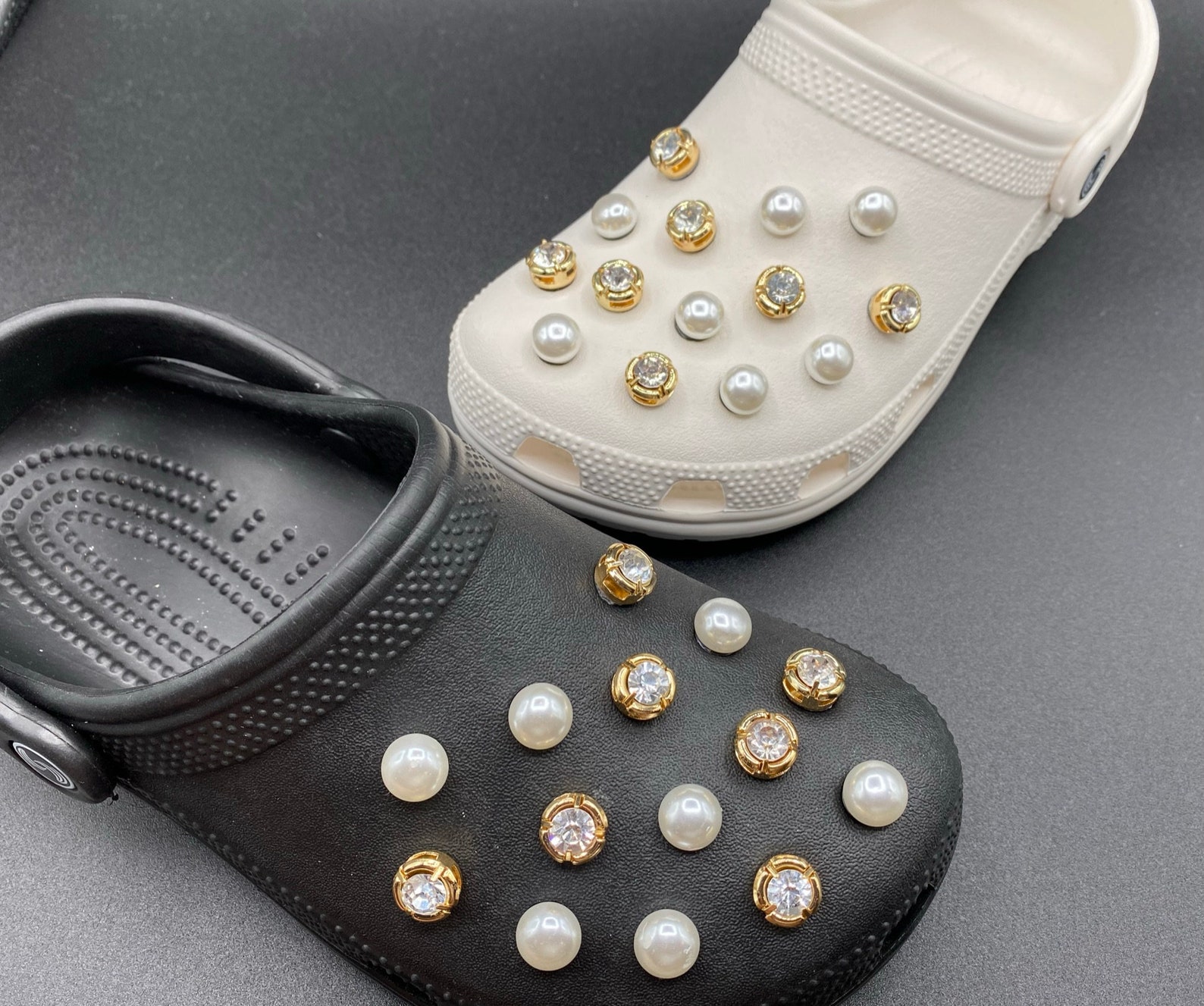 sparkly gold crocs
